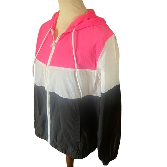 No Boundaries Full Zip Long Sleeve Colorblock Hooded Windbreaker Size XL (15-17) - Picture 7 of 9